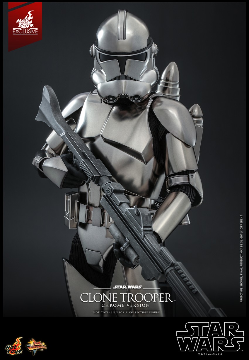 Star Wars Clone Trooper (Chrome Version) Sixth Scale Figure - Prototype Shown View 6