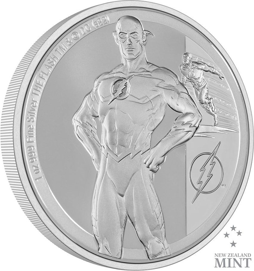 The Flash 1oz Silver Coin- Prototype Shown View 1