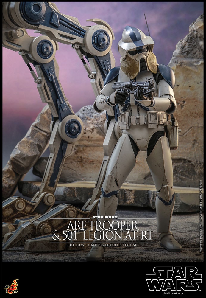 Star Wars ARF Trooper and 501st Legion AT-RT Sixth Scale Figure Set - Prototype Shown View 5