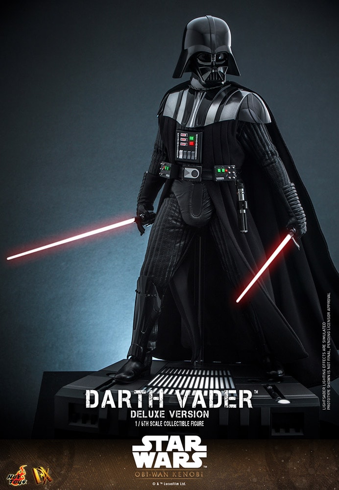 Full-body shot of Darth Vader (Deluxe Version) (Special Edition) in full suit, standing on base with two lightsabers. Exclusive Edition - Prototype Shown View 3