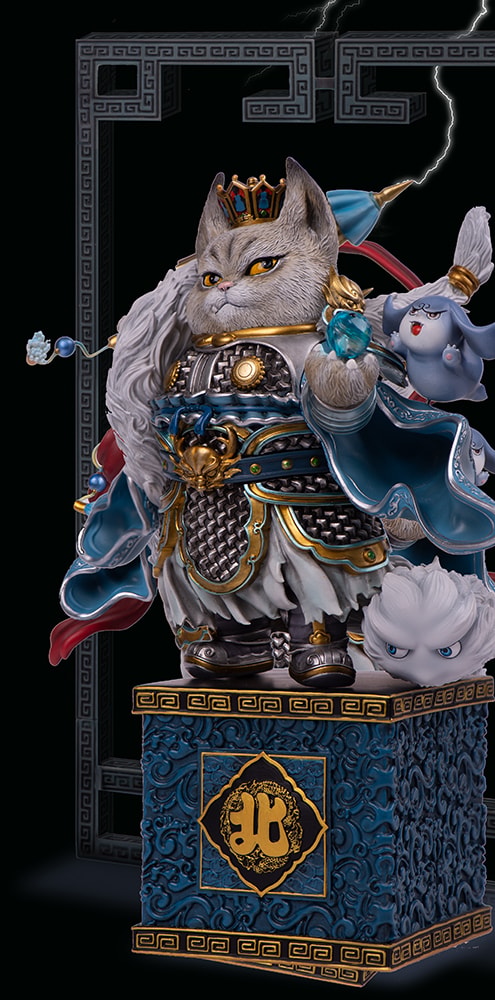 Eight Immortals and Nine Cats Heavenly King Cat Statues - Prototype Shown View 3
