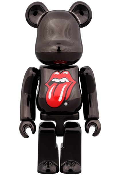 Be@rbrick The Rolling Stones Lips & Tongue (Black Chrome Version) 100% & 400%- Prototype Shown