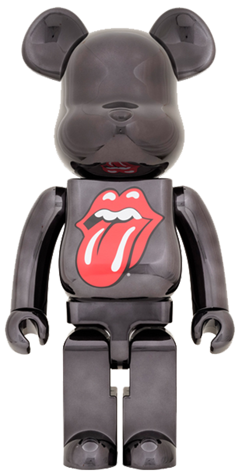 Be@rbrick The Rolling Stones Lips & Tongue (Black Chrome