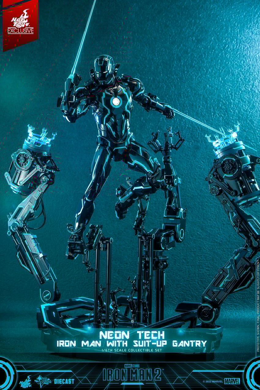 【激レア！】Penny glow series 蓄光 Neon Tech Iron Man with Suit-Up Gantry Sixth Scale Figure