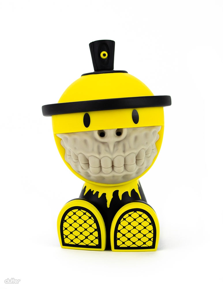 Clutter Studios Grinbot OG Yellow Collectible Figure  Collector Edition - Prototype Shown View 6