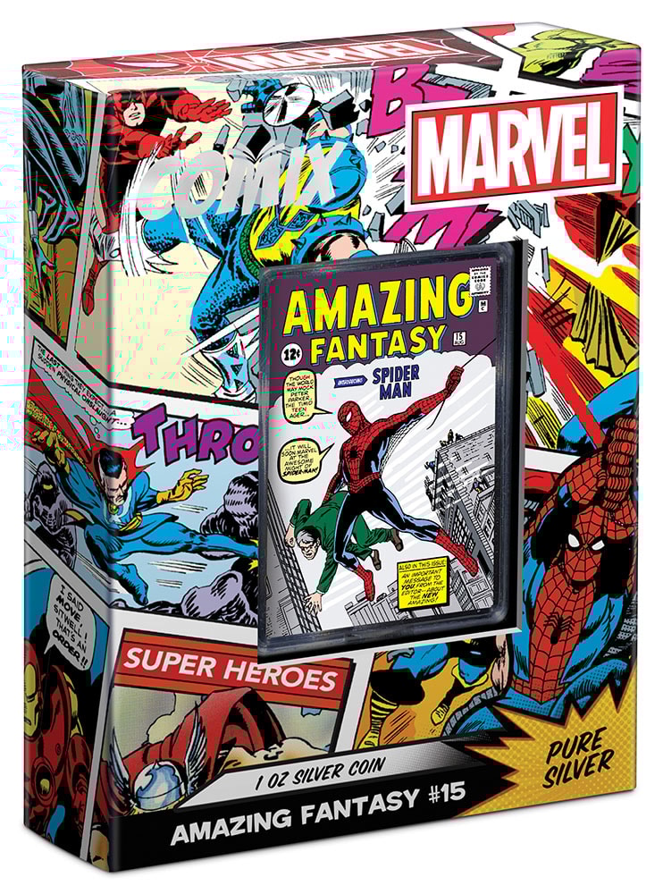 Marvel Amazing Fantasy #15 1oz Silver Coin- Prototype Shown