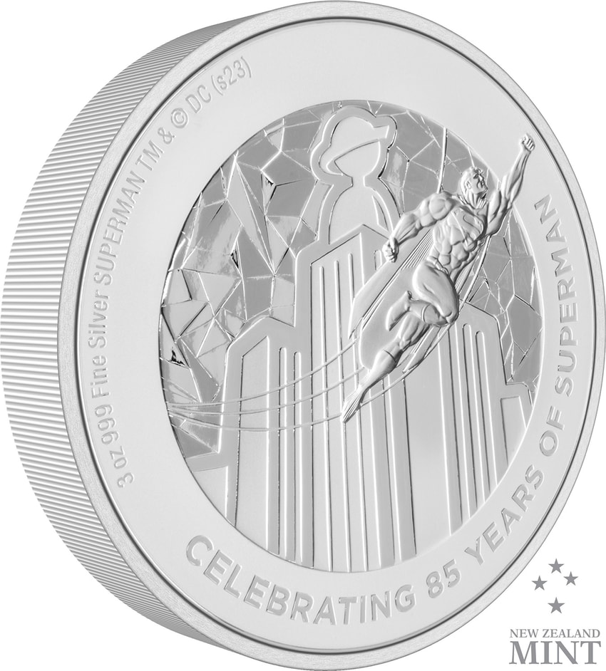 Superman 85th Anniversary 3oz Silver Coin- Prototype Shown View 4
