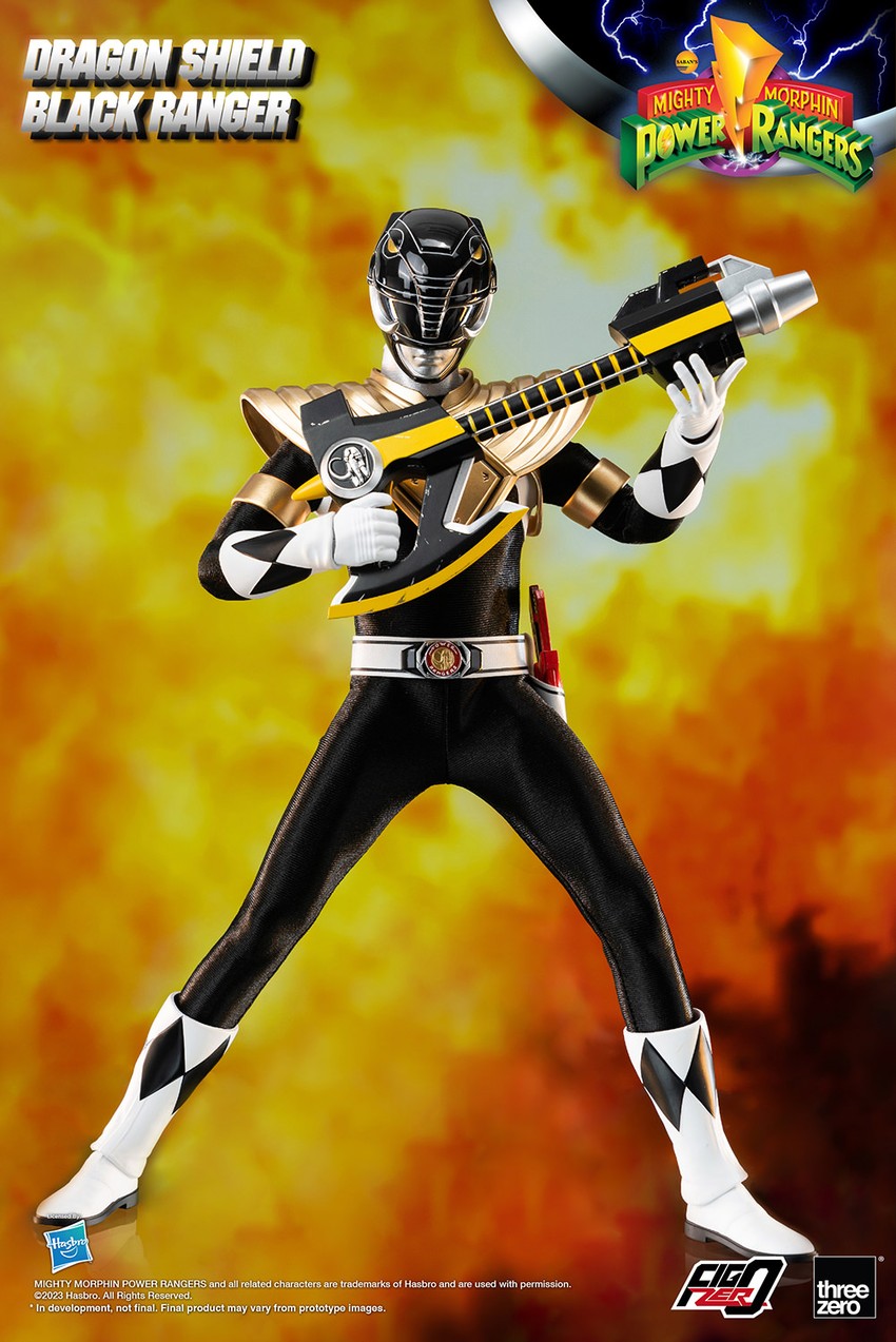 Mighty Morphin Power Rangers Dragon Shield Black Ranger Sixth Scale Figure - Prototype Shown View 3