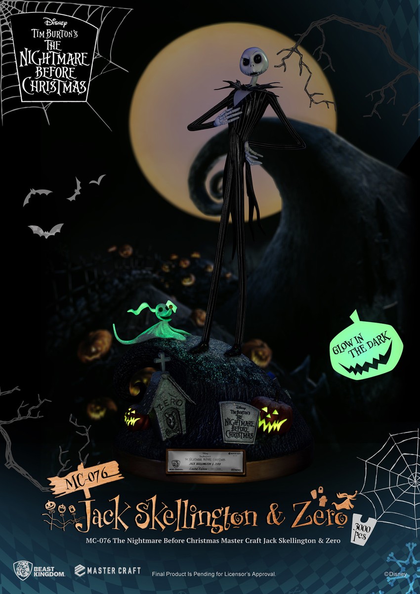 Disney Jack Skellington & Zero Statues - Prototype Shown View 6