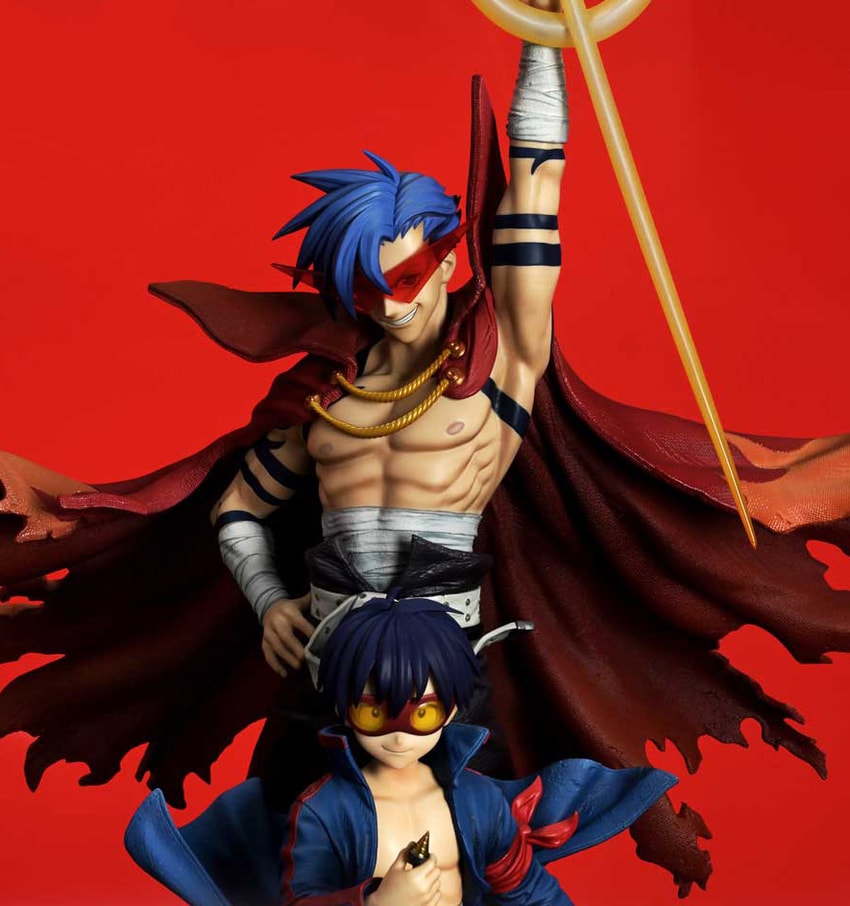 Tengen Toppa Gurren Lagann Kamina, Simon & Yoko with Lagann (Deluxe Bonus Version) Quarter Scale Statue - Prototype Shown View 4
