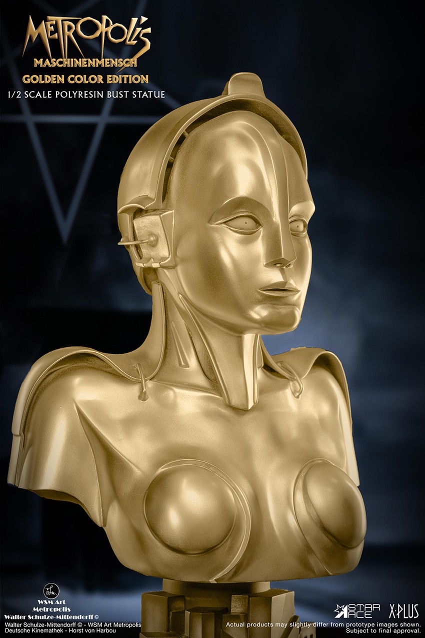 Metropolis Maschinenmensch (Metallic Gold Color Edition) Bust - Prototype Shown View 3