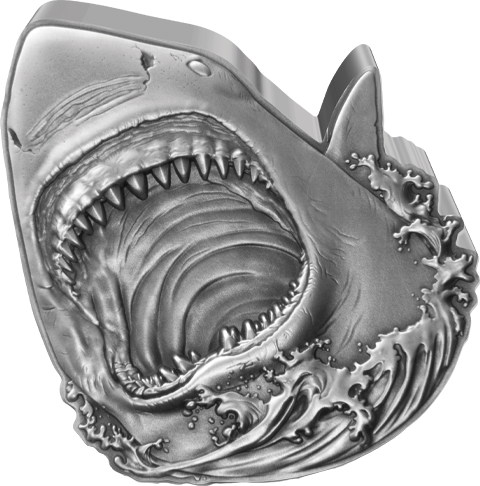 Shark Week Great White Shark 2oz Silver Coin Silver Collectible - Prototype Shown View 6