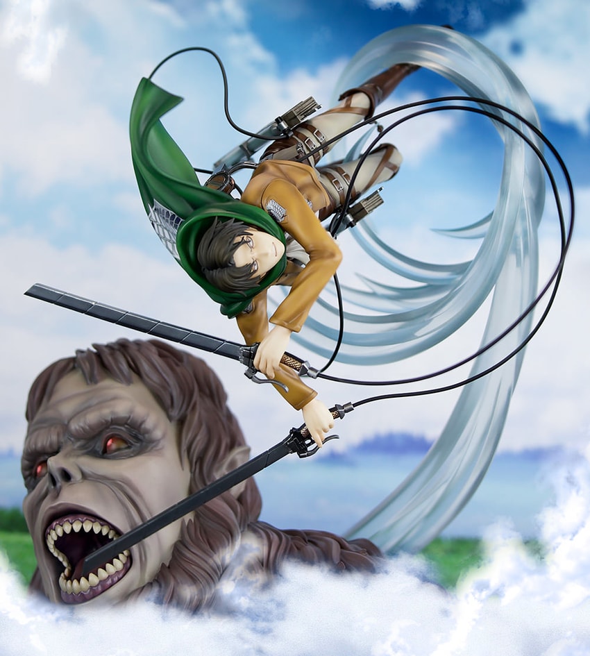 Attack on Titan Levi vs Beast Titan Collectible Figure - Prototype Shown View 1