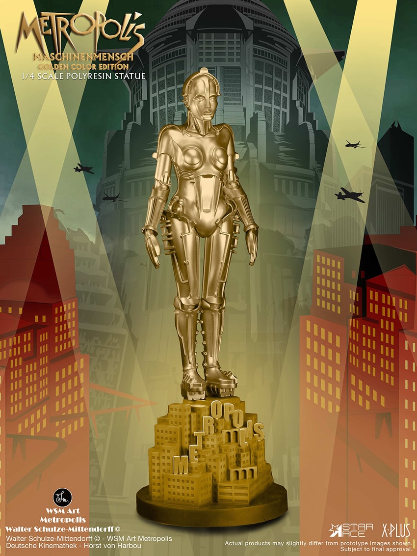 Metropolis Maschinenmensch (Gold Color) Statues - Prototype Shown View 1
