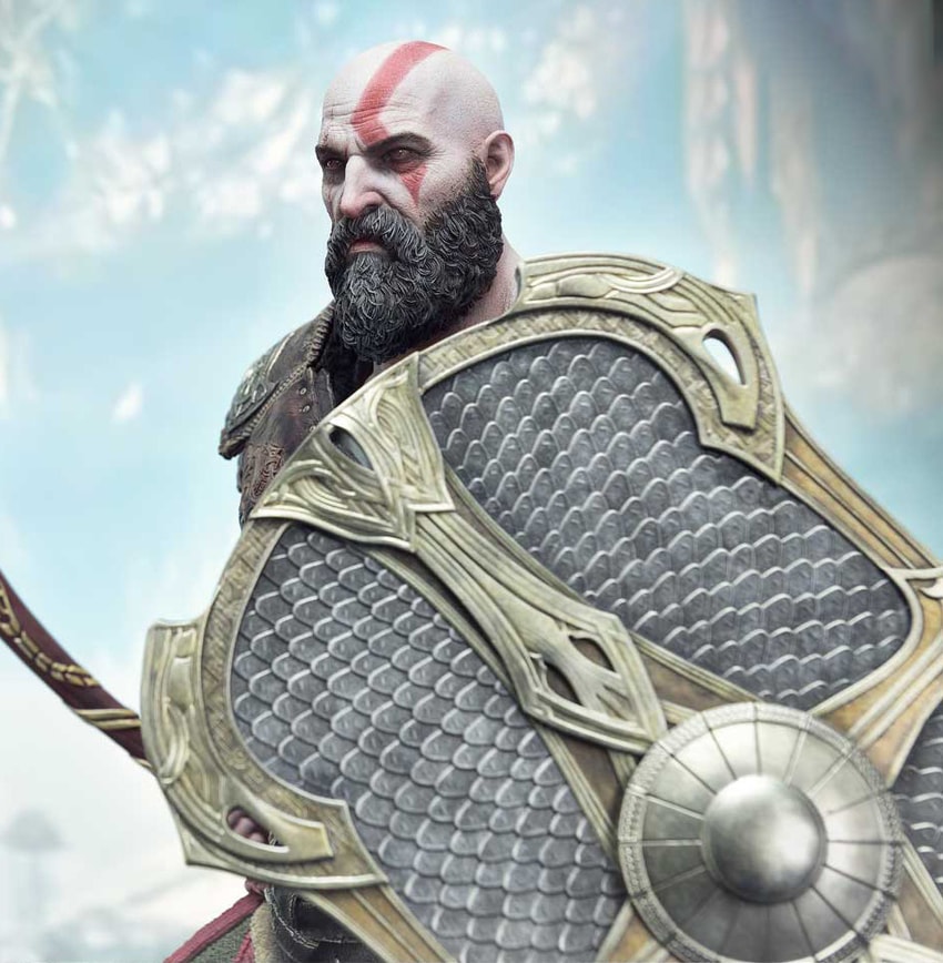 God of War Kratos (Ultimate Version) 1:3 Scale Statue - Prototype Shown View 4
