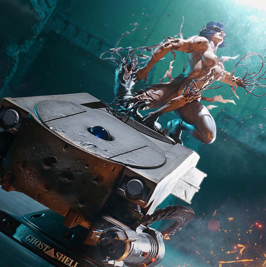 Ghost in the Shell Motoko Kusanagi VS Arachnida (Bonus Version) Statues - Prototype Shown View 3