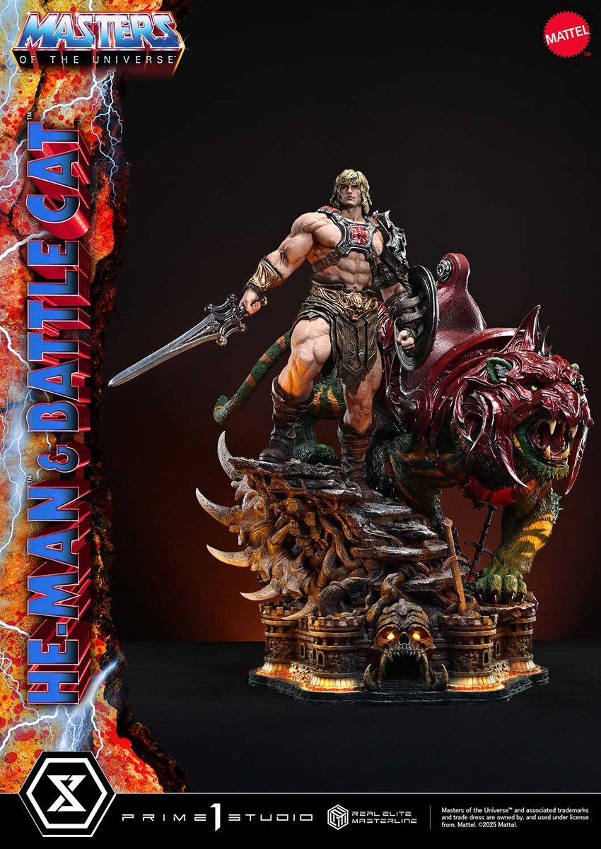 Masters of the Universe He-Man & Battle Cat Quarter Scale Statue - Prototype Shown View 6