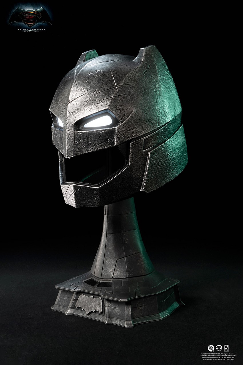 DC Comics Armored Batman Helmet Art Mask Prop Replica - Prototype Shown View 4