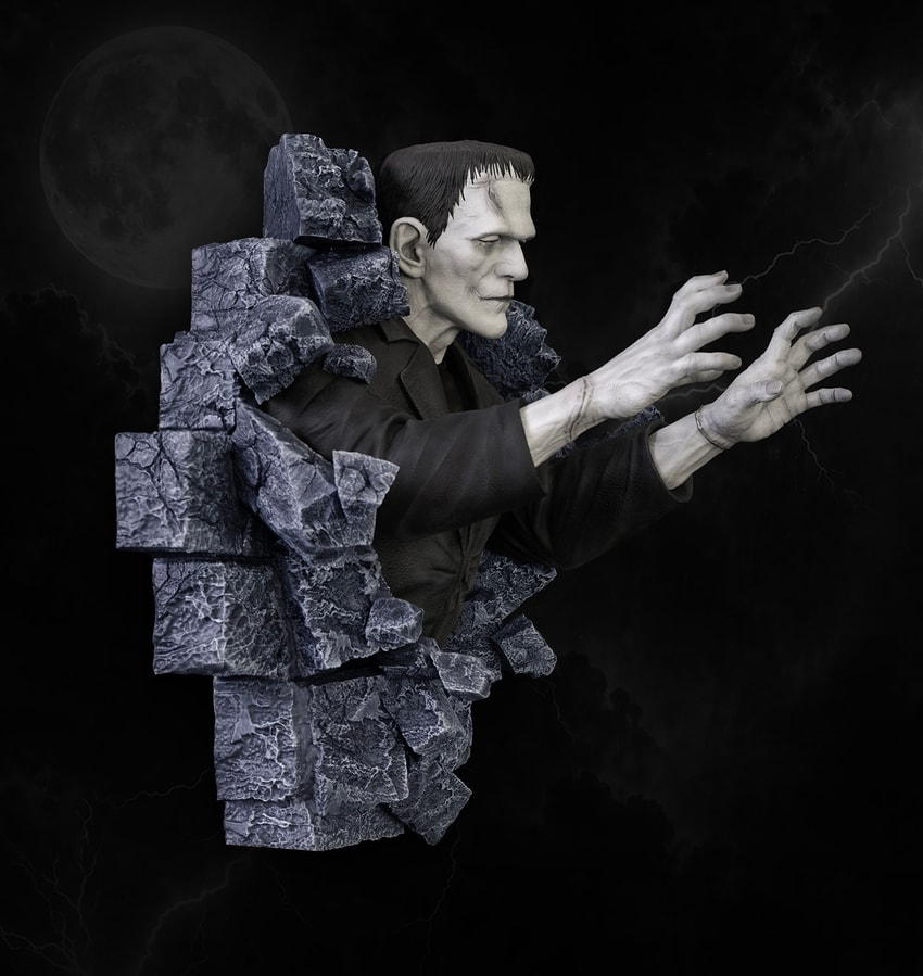 Universal Monsters Frankenstein Wall Sculpture (Classic Horror Edition) Wall Decor - Prototype Shown View 6