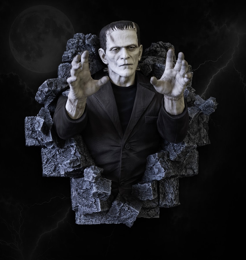 Universal Monsters Frankenstein Wall Sculpture (Half-Scale Classic Horror Edition) Wall Decor - Prototype Shown View 1