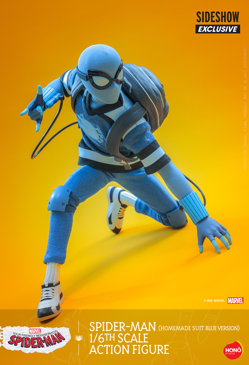Marvel Spider-Man (Homemade Suit Blue Version) Action Figure - Prototype Shown View 4