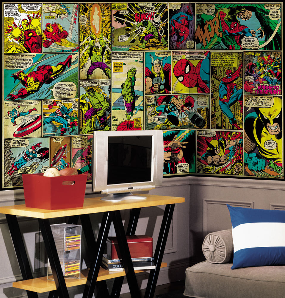 Marvel Classics Comic Panel Wallpaper Mural By Roommates Sideshow Collectibles