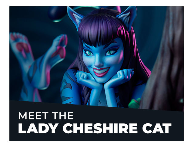 Meet the Lady Cheshire Cat Statue