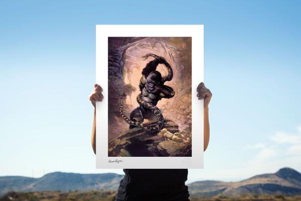 Kong with Snake Art Print