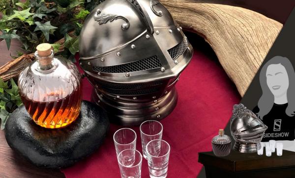 Medieval Knights Helmet Decanter Set Collectible Drinkware