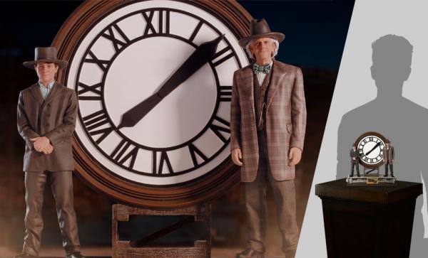 Marty and Doc at the Clock Deluxe 1:10 Scale Statue