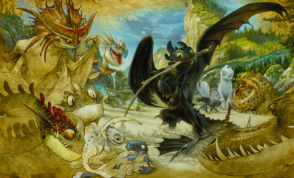 Acrylic Fantasy Themed Original Hand-Painted Dragon Art Art ...