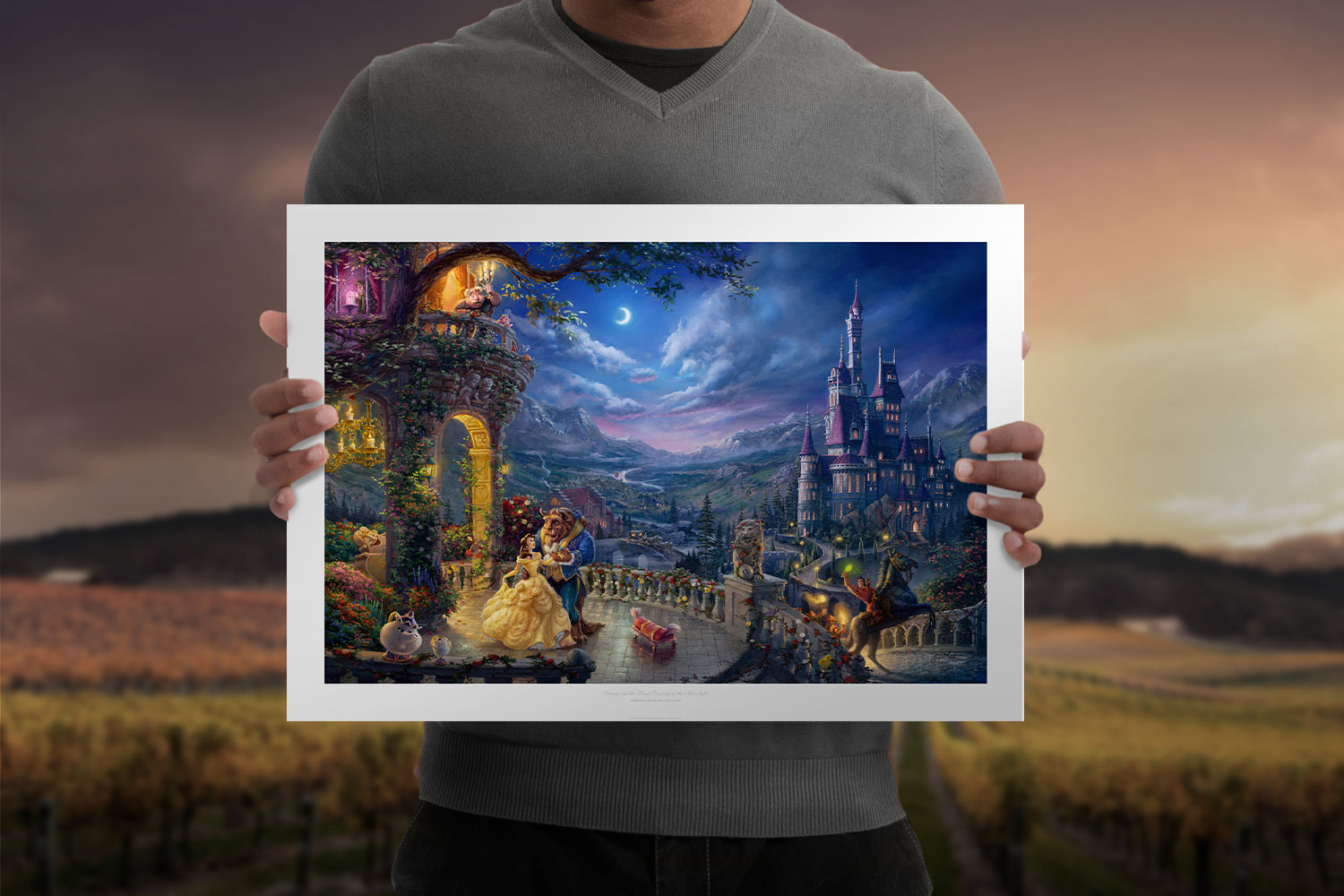 Beauty and the Beast Dancing in the Moonlight Art Print