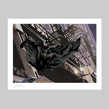 Batman Descent on Gotham Deluxe Art Print