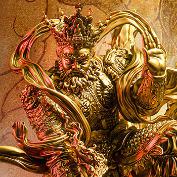 Guardian of Heaven Subdues the Evil Dragon (Gold) Statue
