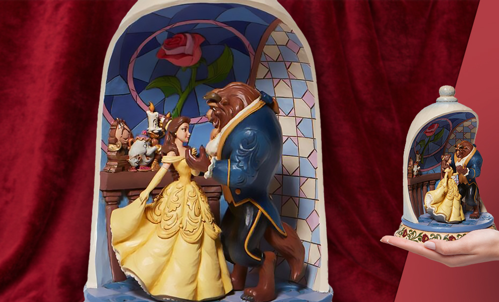 Beauty And The Beast Rose Dome Figurine Sideshow Collectibles