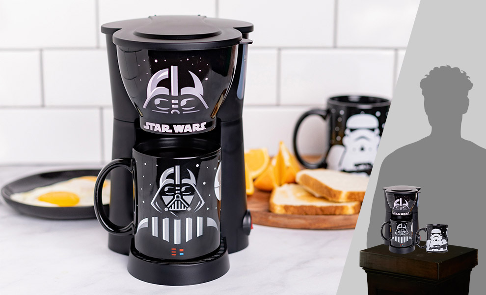 Darth Vader and Stormtrooper Single Cup Coffee Maker with Two Mugs Kitchenware