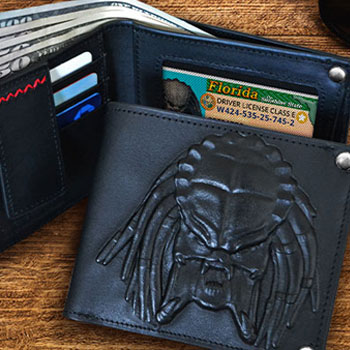 Predator Embossed Leather Wallet Apparel
