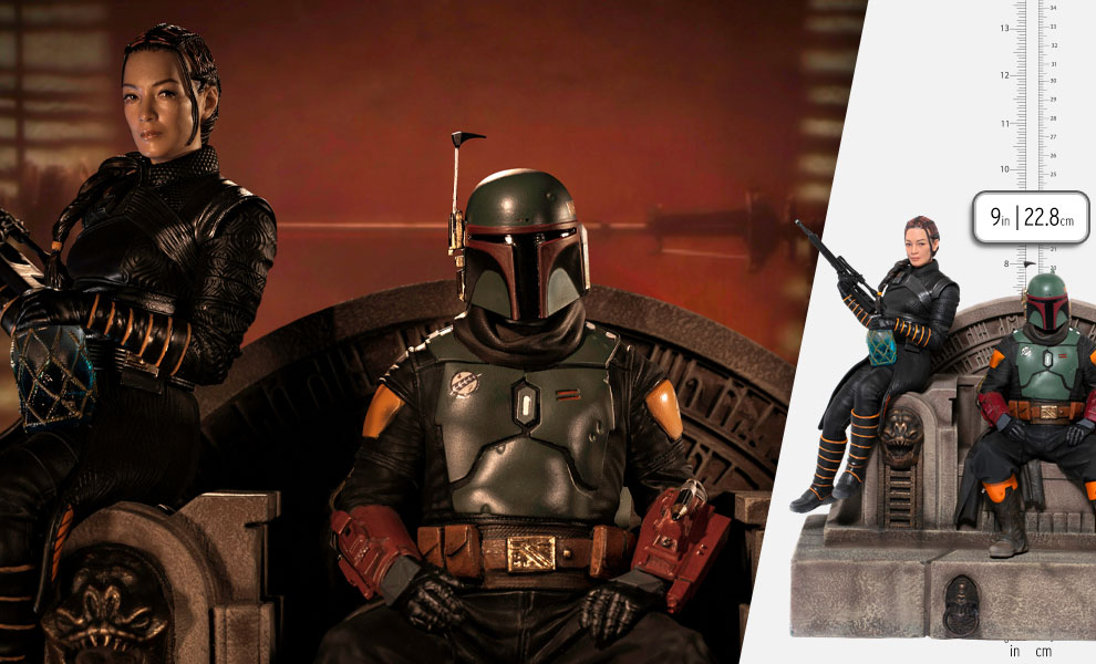 Boba Fett & Fennec Shand on Throne Deluxe 1:10 Scale Statue