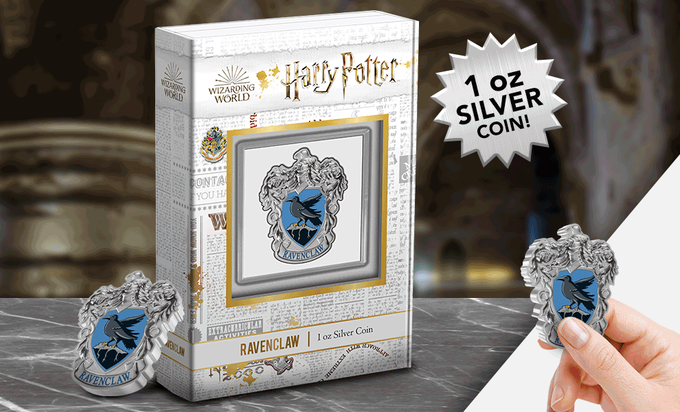 BRAND NEW IN BOX HARRY POTTER RAVENCLAW PIN SHIELD FINE SILVER PLATED 