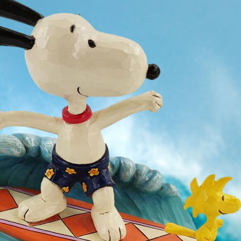 Snoopy & Woodstock Surfing Figurine