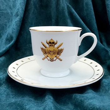 Castle Grayskull Crest Porcelain Cup & Saucer Set Collectible Drinkware