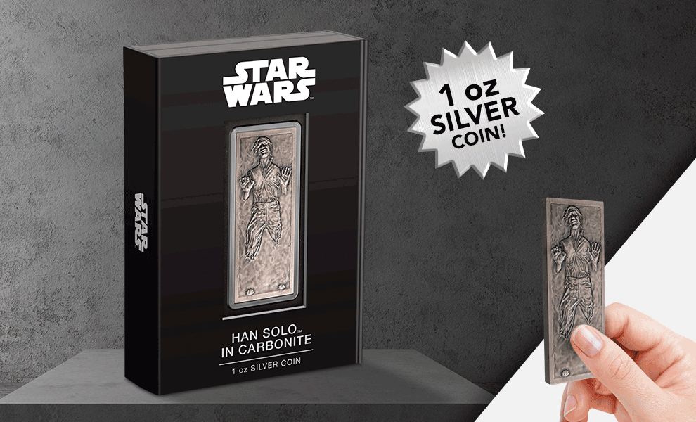 Han Solo in Carbonite 1oz Silver Coin Silver Collectible