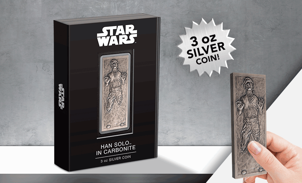 Han Solo in Carbonite 3oz Silver Coin Silver Collectible