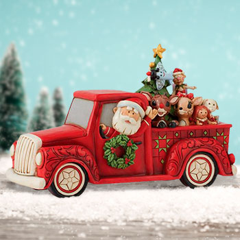 Rudolph in Red Pickup Figurine
