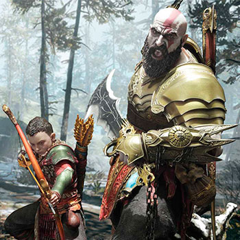 Kratos & Atreus (The Valkyrie Armor Set) Deluxe Version Statue