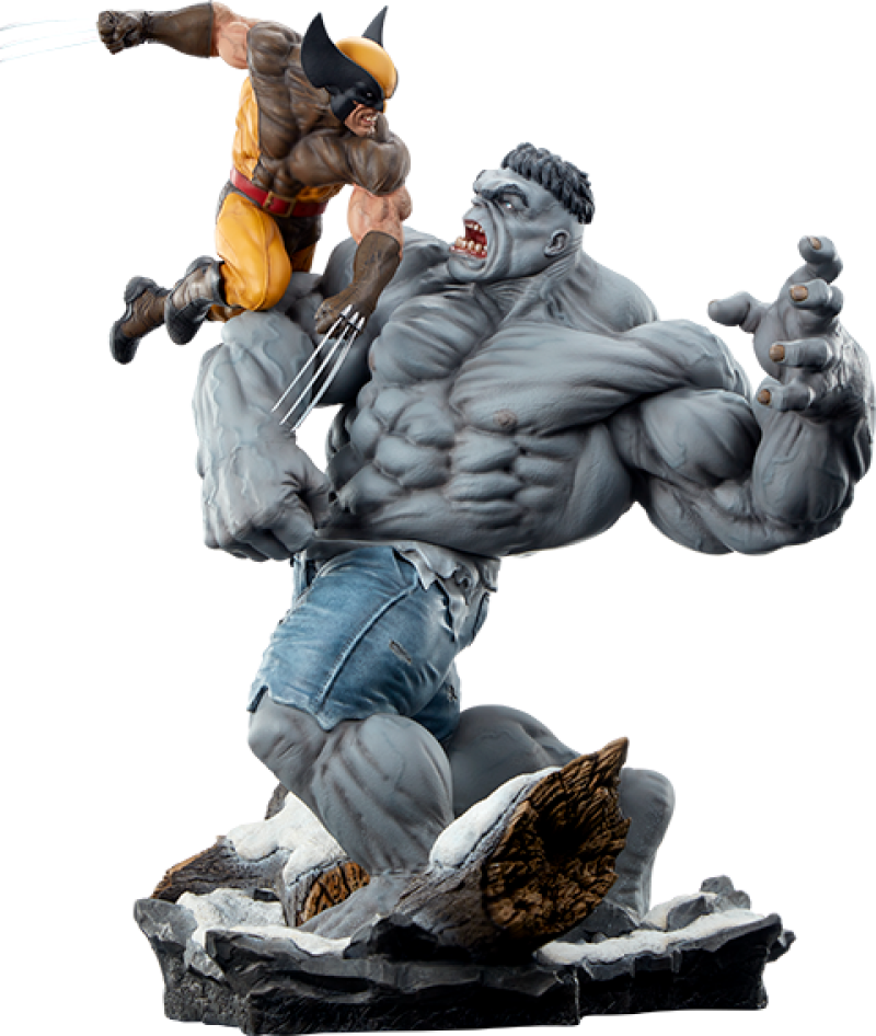Grey Hulk vs Wolverine Maquette by Sideshow Collectibles