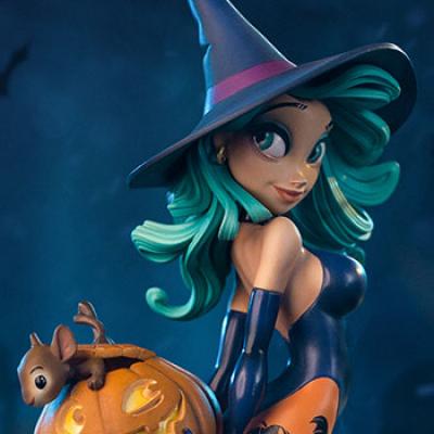 Out of the Box Pumpkin Witch Statue