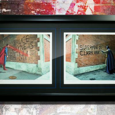 Graffiti War Batman vs Superman art print