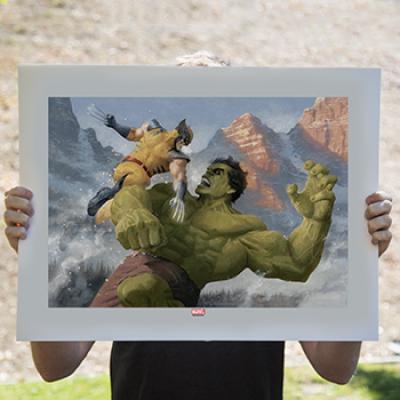 Hulk vs Wolverine art print