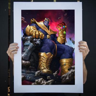 Thanos on Throne art print